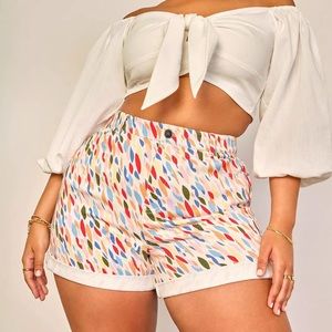 Eloquii Multi Color Denim Shorts BNWT Size 16